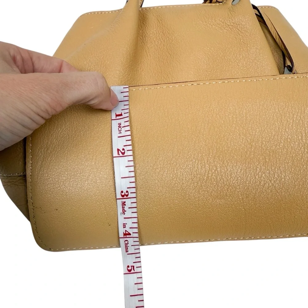 Vintage Talbots Tan Leather Small Top Handle Hobo Bag‎ Minimalist Neutral Purse